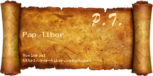 Pap Tibor névjegykártya